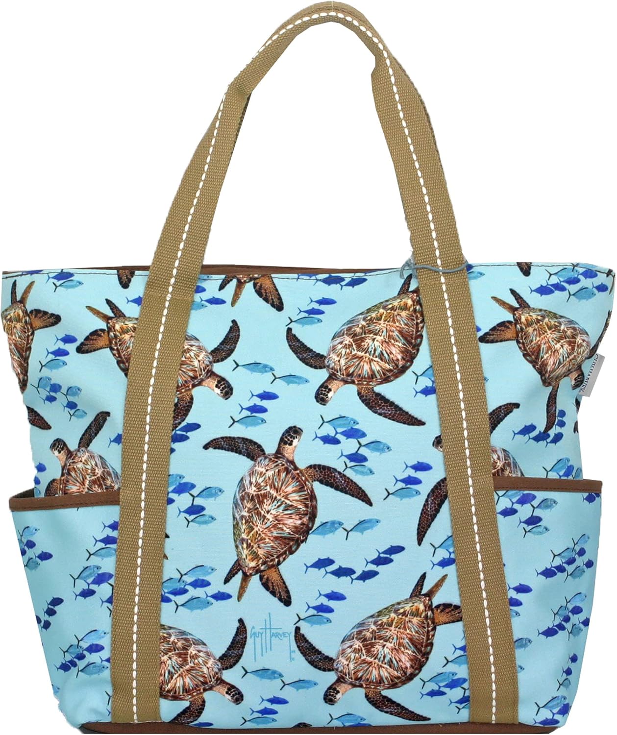 Guy Harvey Sea Turtle Print Large Top Handle Tote Bag Amazon.co.uk