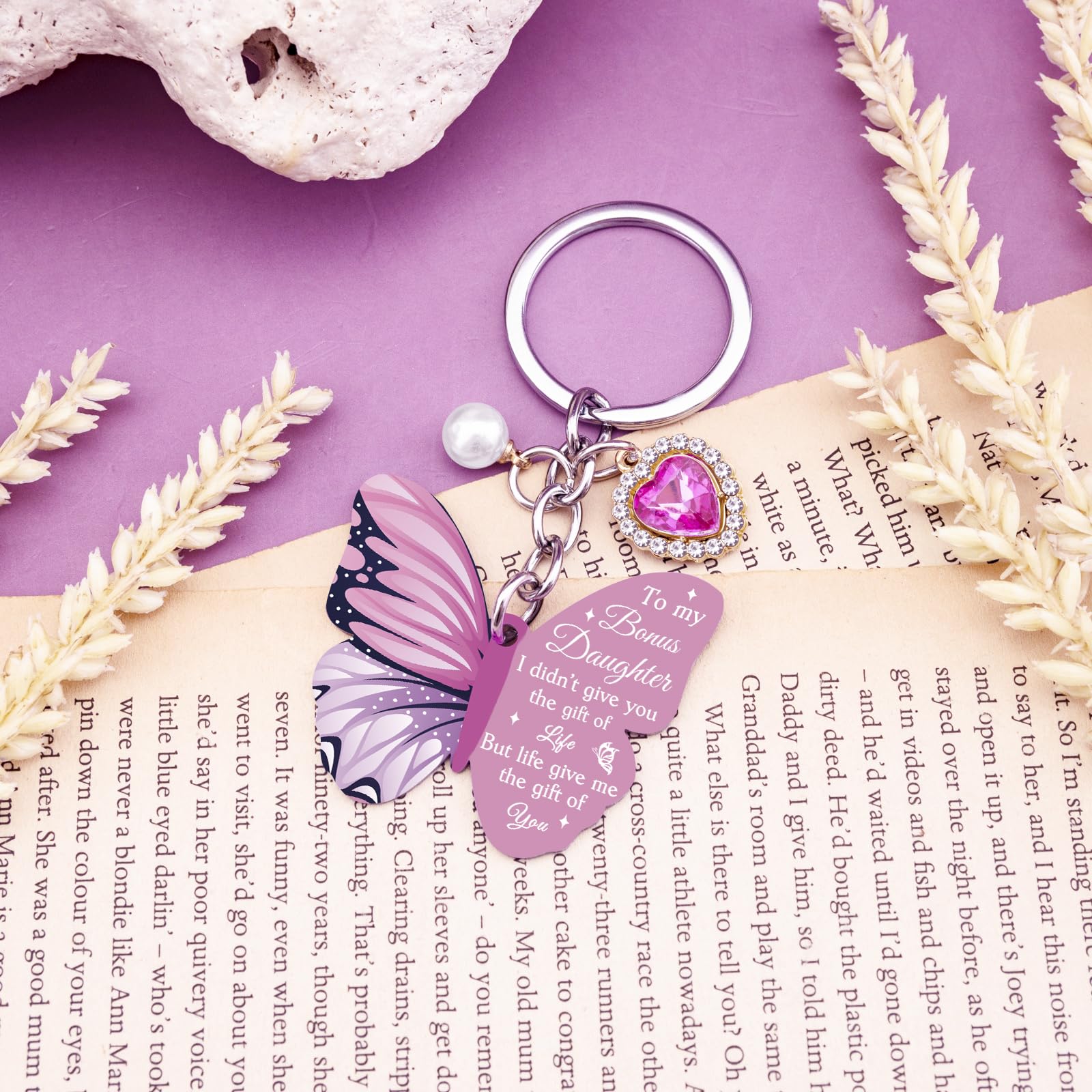 Bonus Daughter Gifts For Birthday Stepdaughter Keychain From Stepmom Stepdad Mothers Day Christmas Graduation Gifts
