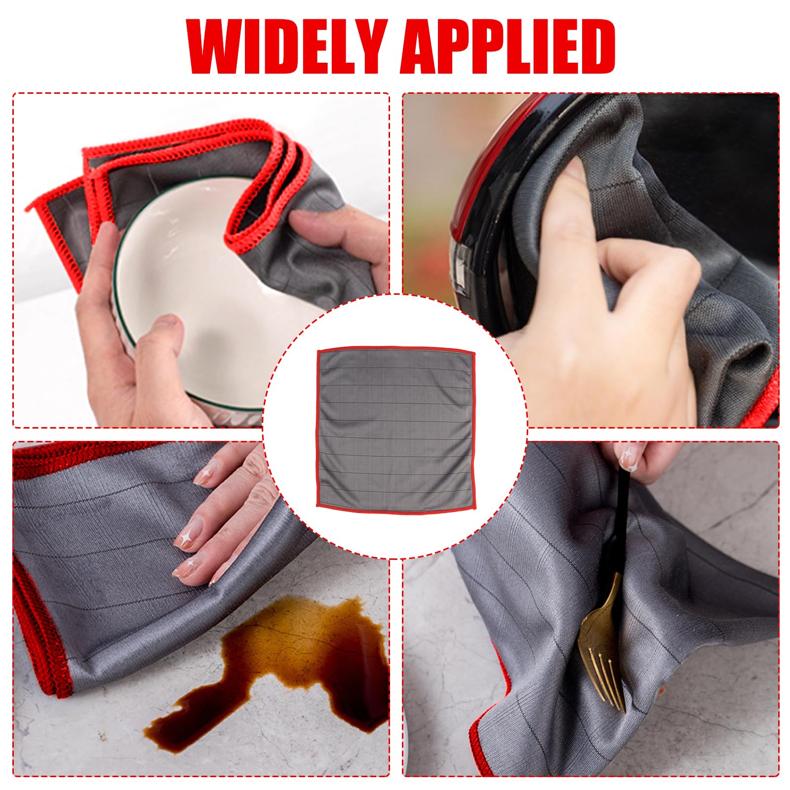 Vortix Lot De 8 Chiffons En Fibre De Carbone – Chiffon Microfibre Sans Traces Pour Vitres, Miroirs, écrans Et Toutes Surfaces Lisses (Bleu, 30 X 30 Cm