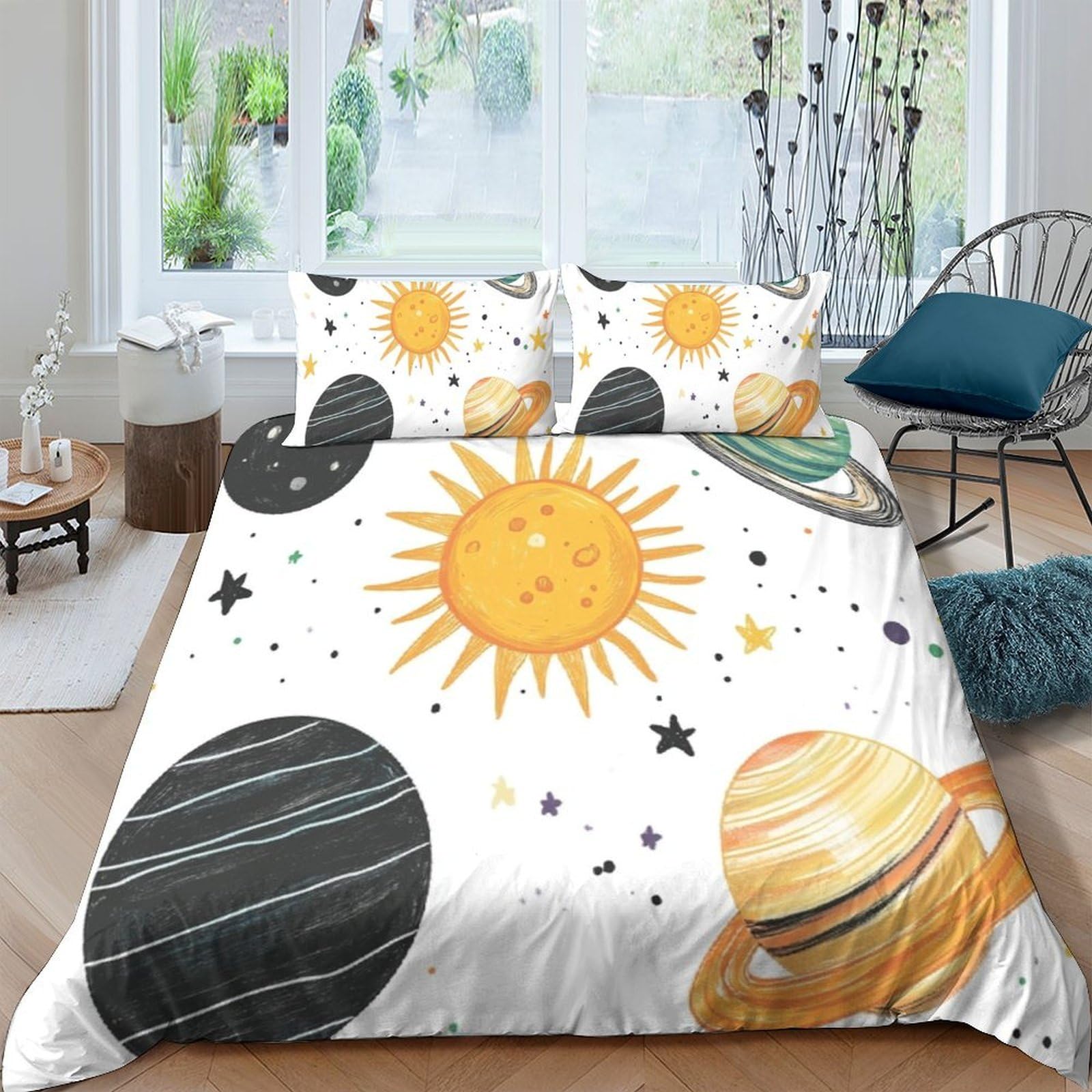 GPLZQXKJNH 3D Printed Wolf Pack Duvet Cover Microfiber Soft Breathable Arctic Blue Bedding Set with 2 Pillowcases for Bedroom Decor Single（135x200cm）
