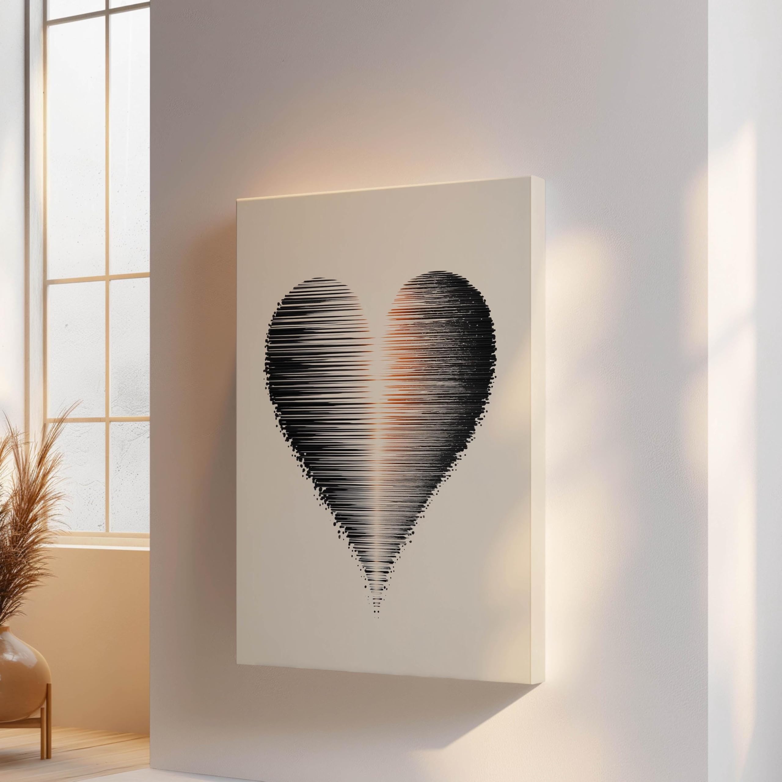 Affiche moderne cœur abstrait 80x120 cm pour décorer un grand mur vide