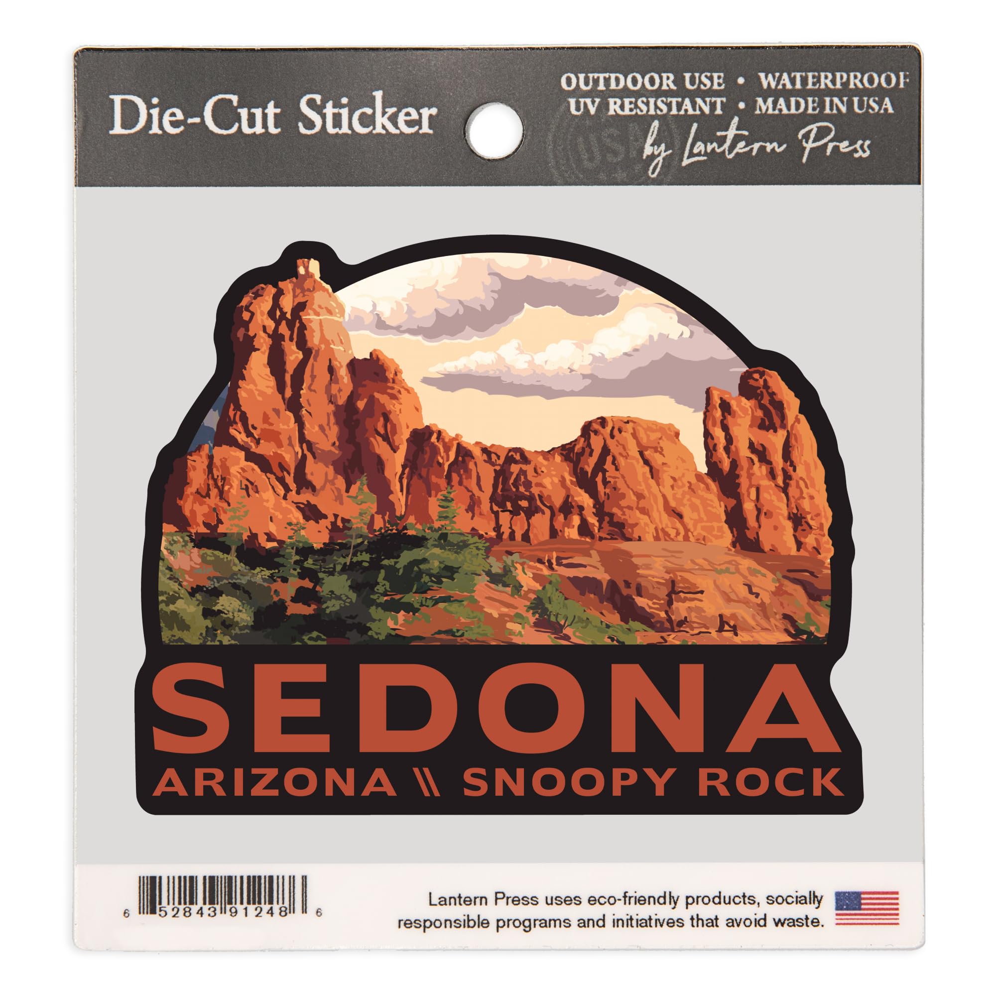 Amazon.com: Lantern Press Small Sticker Sedona, Arizona, Snoopy