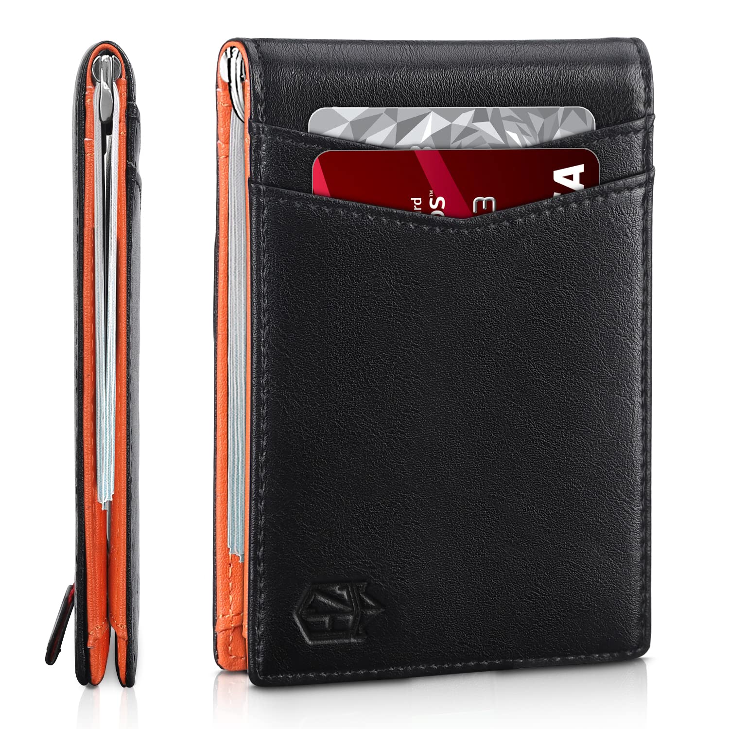 Zitahli Wallet for Men-6 Slots ID Window-Mens Wallets-Slim Wallet Classic Spring Money Clip RFID Blocking-Gift for Men