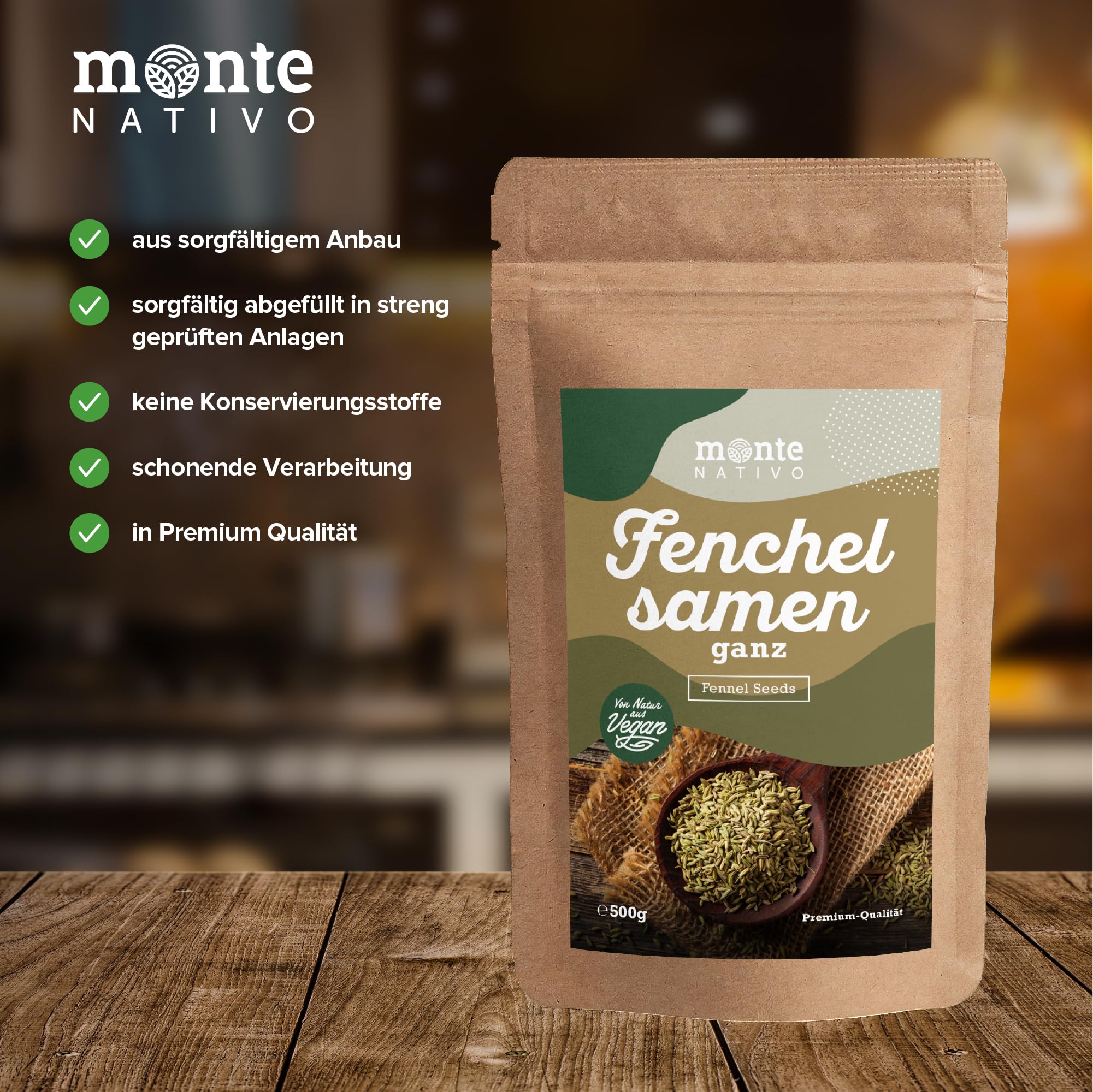 Semillas de Hinojo Monte Nativo 500g - Especias secas para Té y Cocina