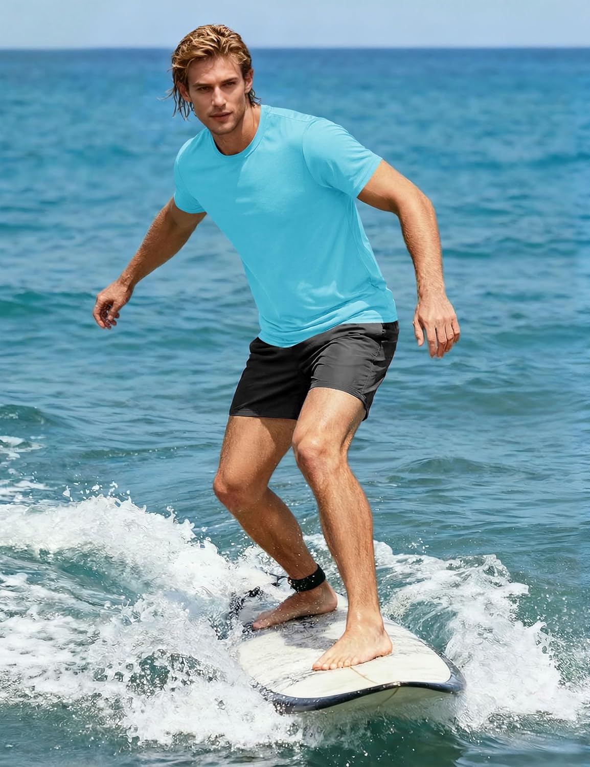 KEFITEVD Men's Short Sleeve UPF 50+ Sun Protection Shirts Quick Dry Rashguard Swim Shirt SPF Workout Fishing Athletic T-Shirt - Image 3