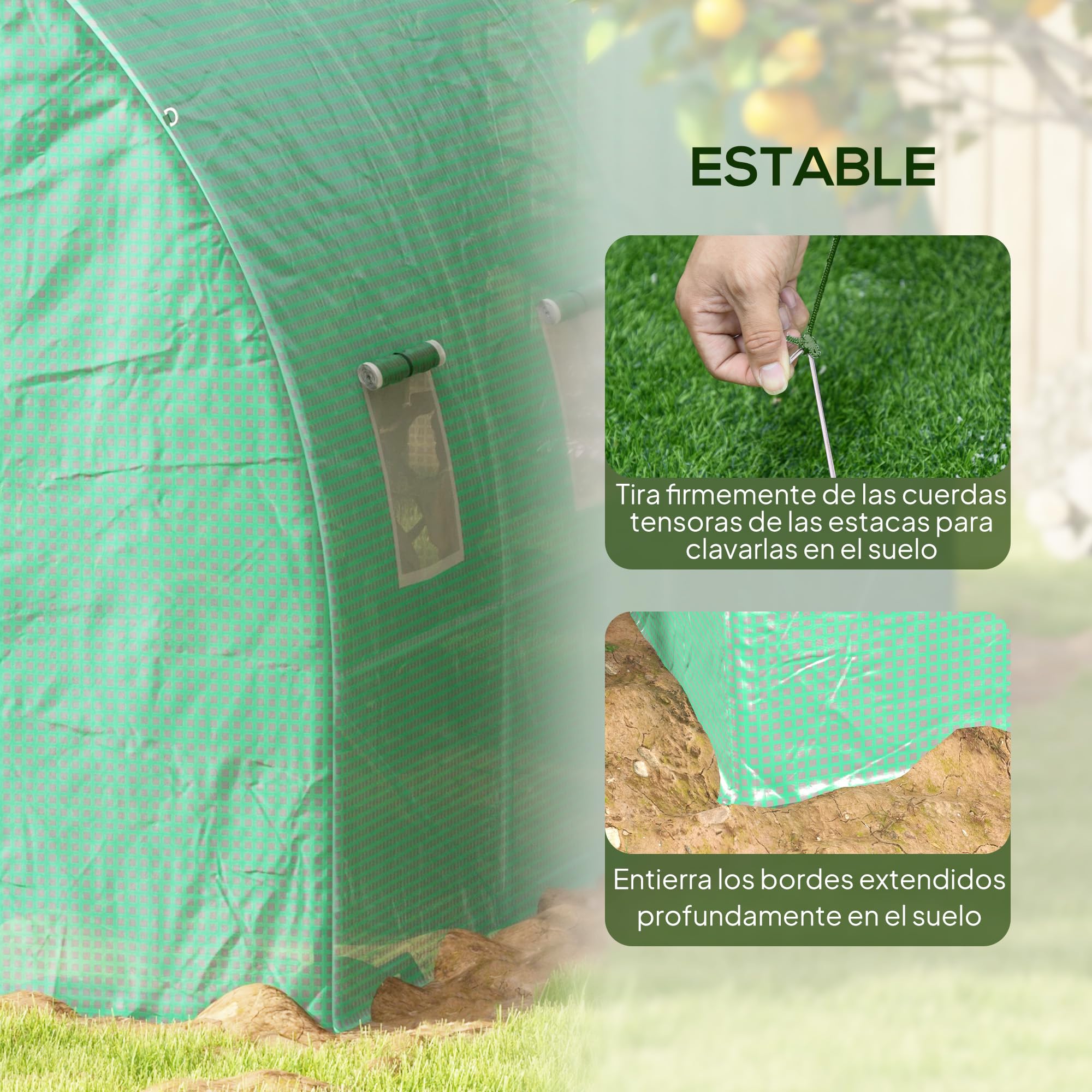 Outsunny Invernadero de Exterior 6x3x2 m con Sistema de Riego Integrado y 12 Ventanas con Malla y 1 Puerta Enrollable para Jardín Patio Verde