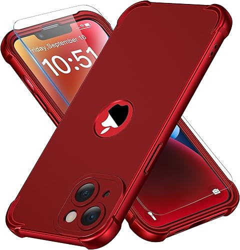 ORETECH Funda para iPhone 15 Plus iPhone 14 Plus, con 2 protectores de pantalla prueba de caídas de grado militar de 10 pies protección de cámara a