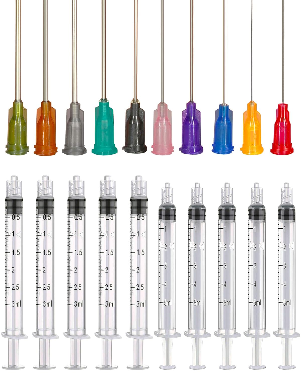 Precision Applications of Glue, 3ml 5ml Syringes and Blunt Tip Needles(14 15 16 18 19 20 21 22