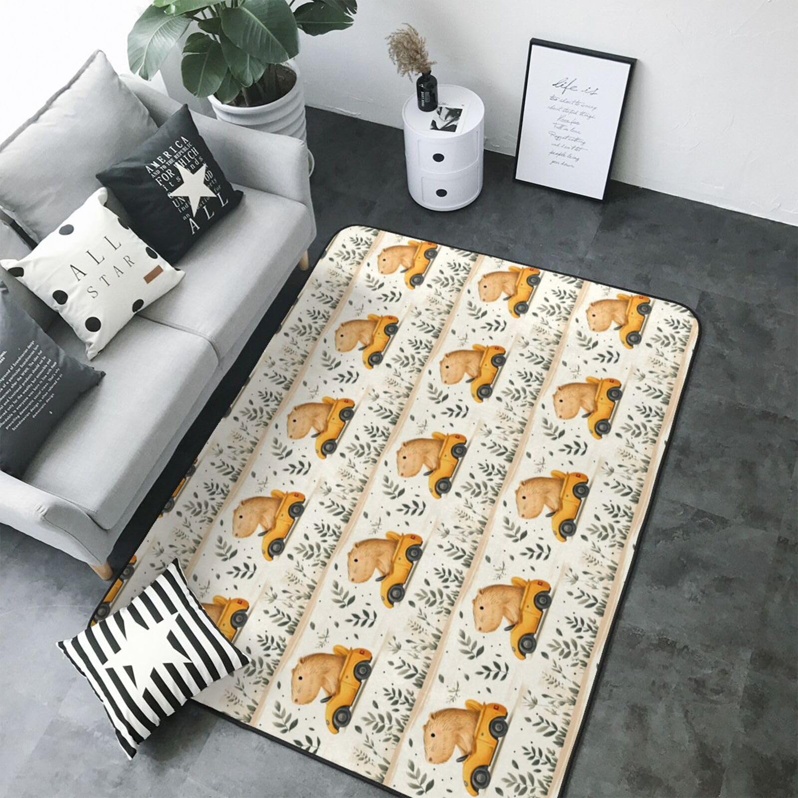 Tapis de salon lavable et grand format pour éviter les glissades en chambre