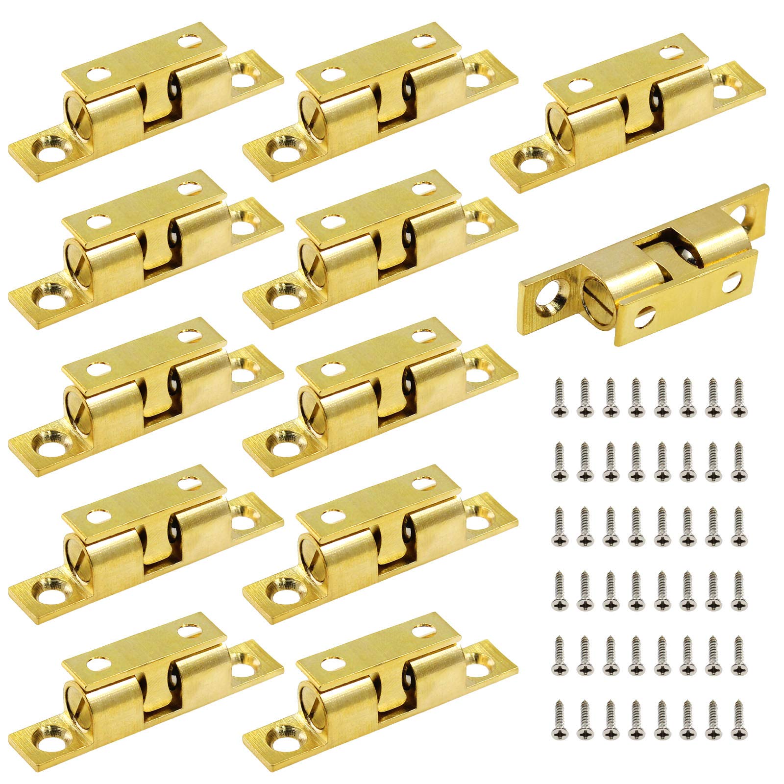 12 Pièces Loquets à Bille Double Tension 50mm – Finition Nickel, Pour Meubles Ou Portes