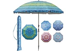 Blissun Large Beach Umbrella with Sand Anchor