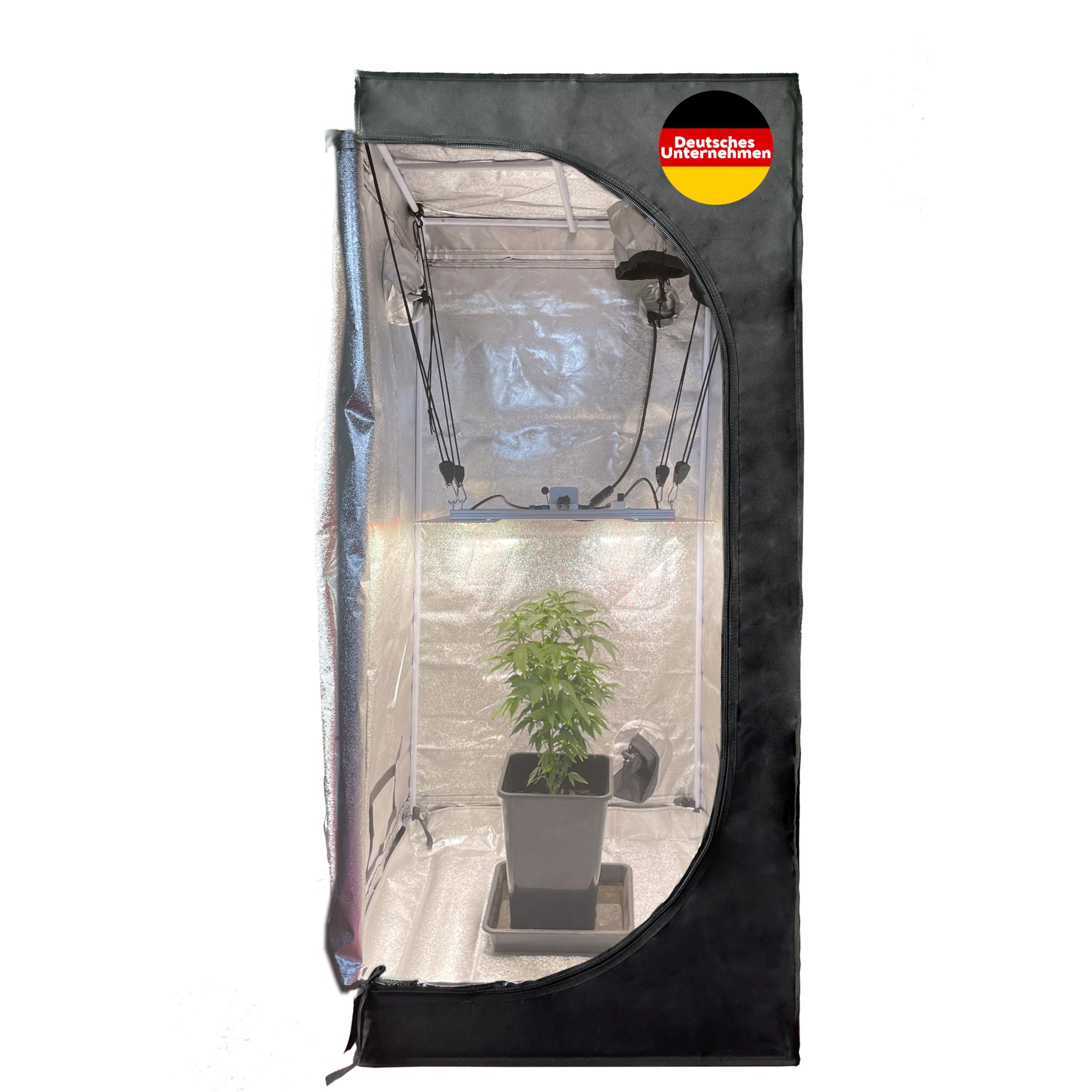 Bloomstar by Crescience Growzelt 60 x 60 x 140 cm Anbauzelt, Metall-Stangen, Hochreflektierendes Oxford 600D Mylar, Anzuchtzelt Zelt, Wachstumszelt 
