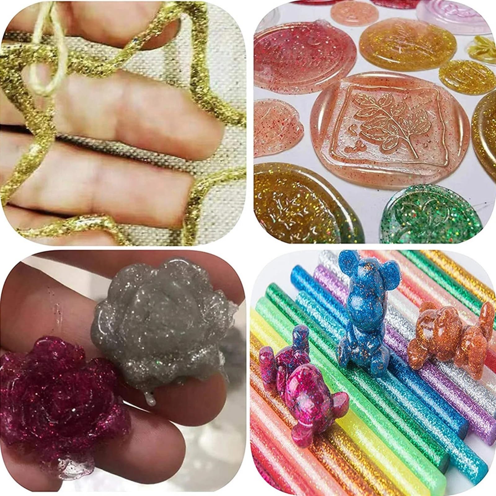 Bâtons de Colle Chaude Lot de 50 bâtons de Colle thermofusible colorés for Outil de réparation d'album d'artisanat, bâtons de Colle à Paillettes, Colle thermofusible 7 × 100 mm