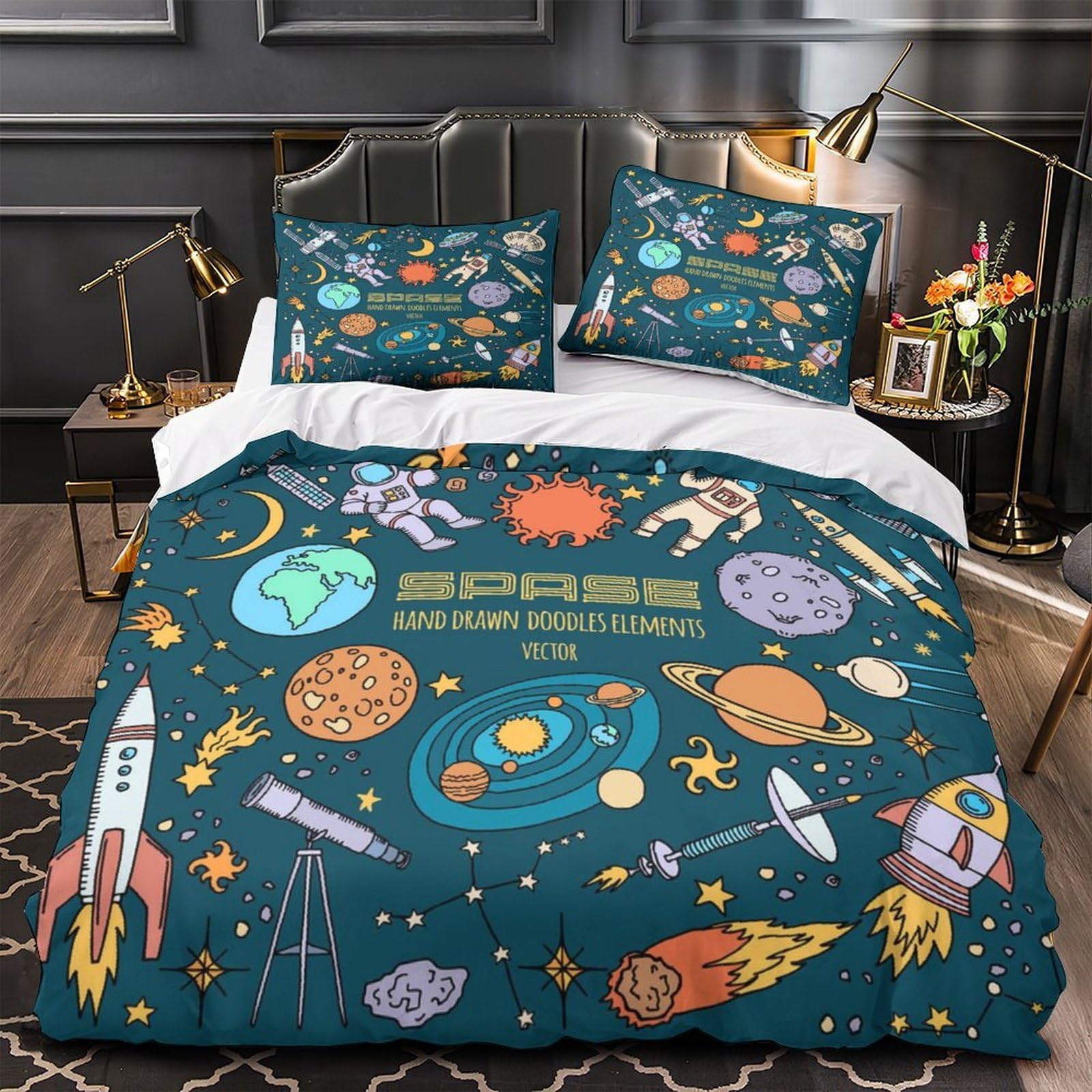 Housse de couette espace double 200x200 pour relooker une chambre de garçon