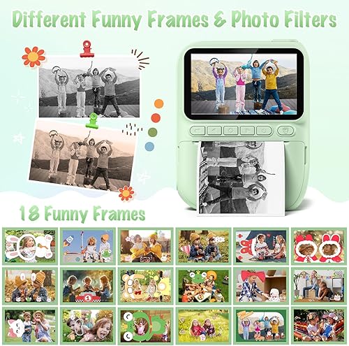Miniatura 5 de Cámara para niños, impresión instantánea, 3.0 pulgadas, HD, 32 MP, 1080P, cámara digital para niños con 3 rollos de papel de impresora, regalo de