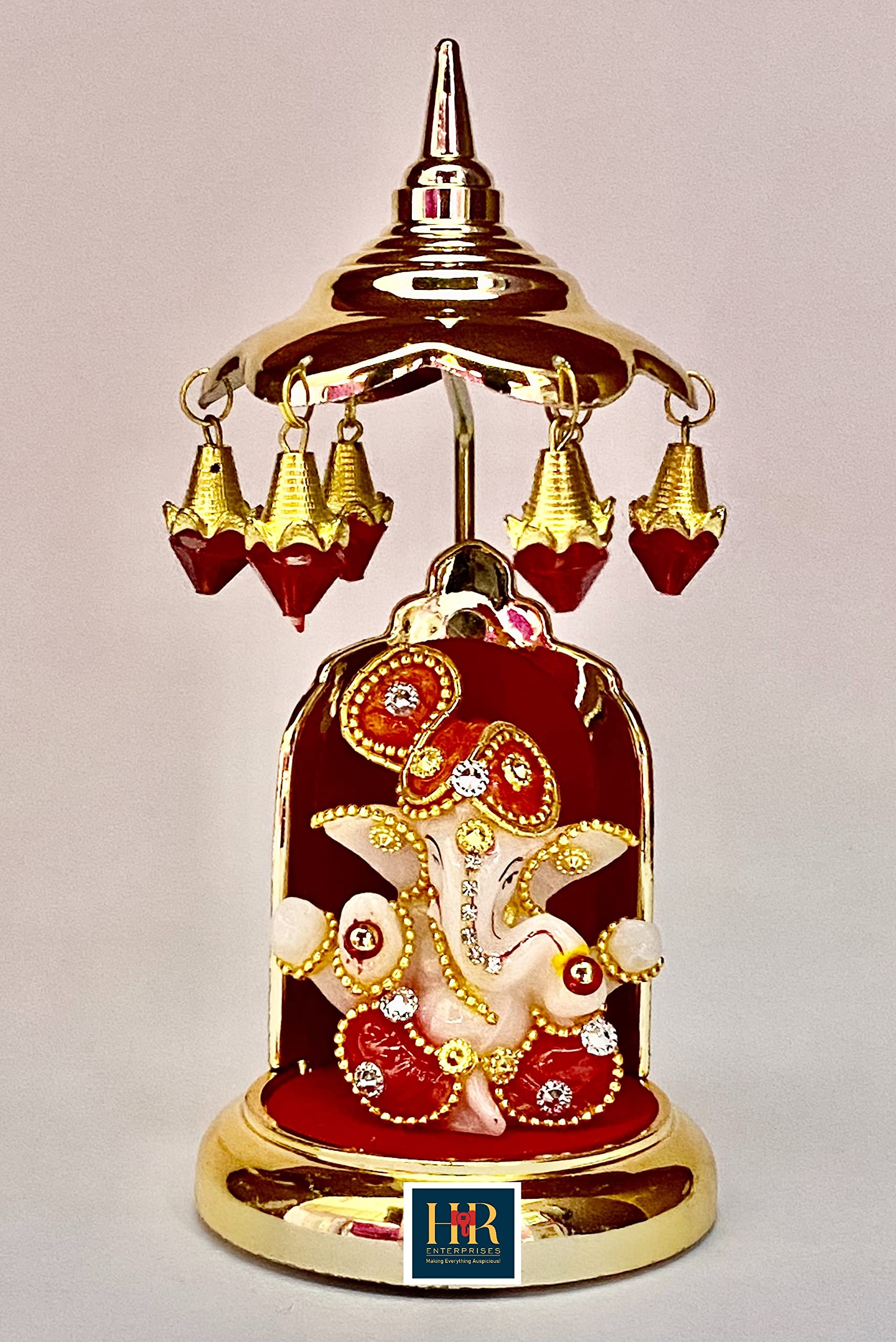 HR Enterprises 103P, Lord Ganesha Idols for Home Decor, Ganesha Idol for car Dashboard, Ganesh ji ki murti, ganpati,Statue for Living Room,Ganesha showpiece,showpieces,Umbrella for Idol