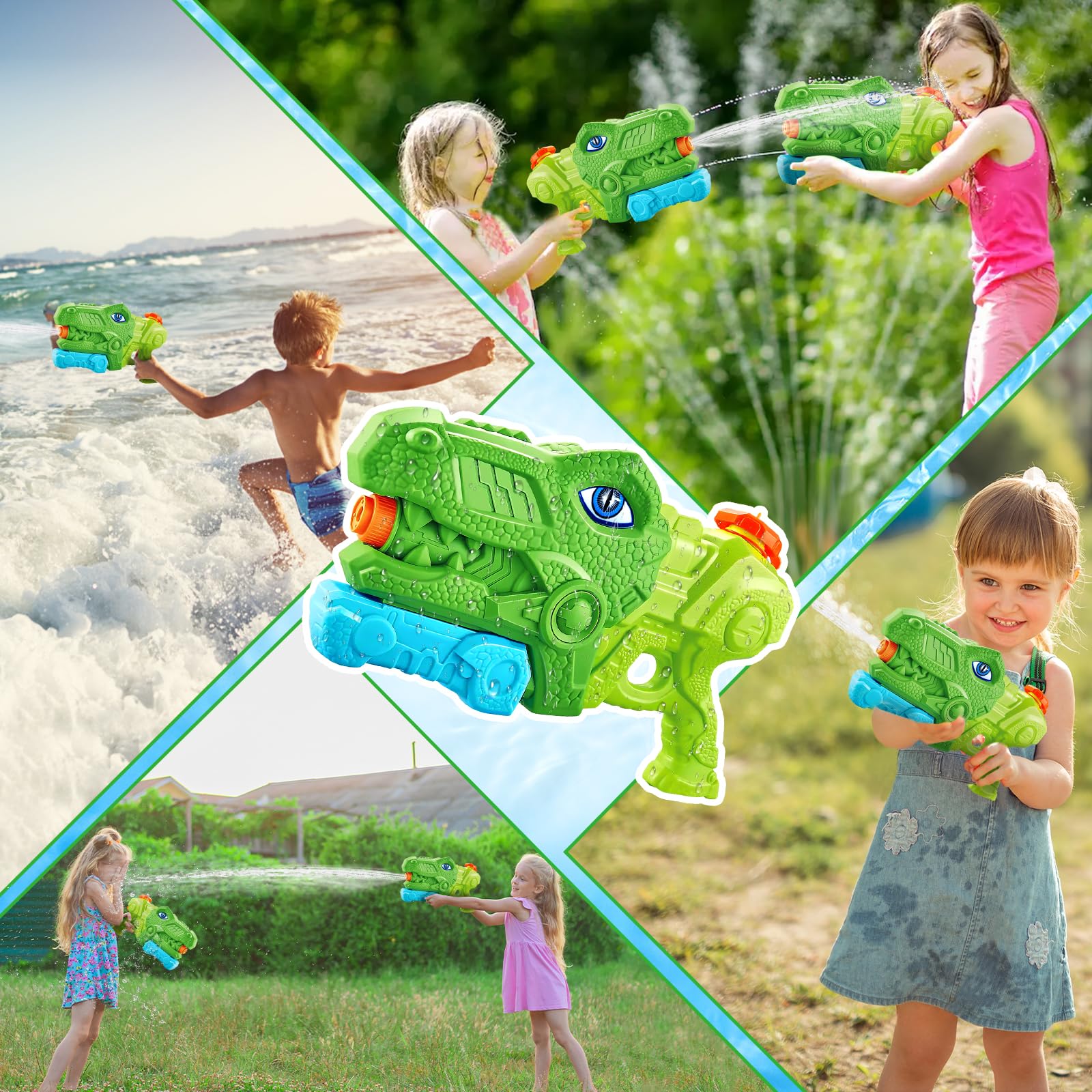 ZLPBAO Pistolet à Eau Dinosaure - Pistolet à Eau Puissant pour Enfants avec Capacité d'humidité de 650 ML, Longue Portée de 6-11Meter pour Jeux d'eau
