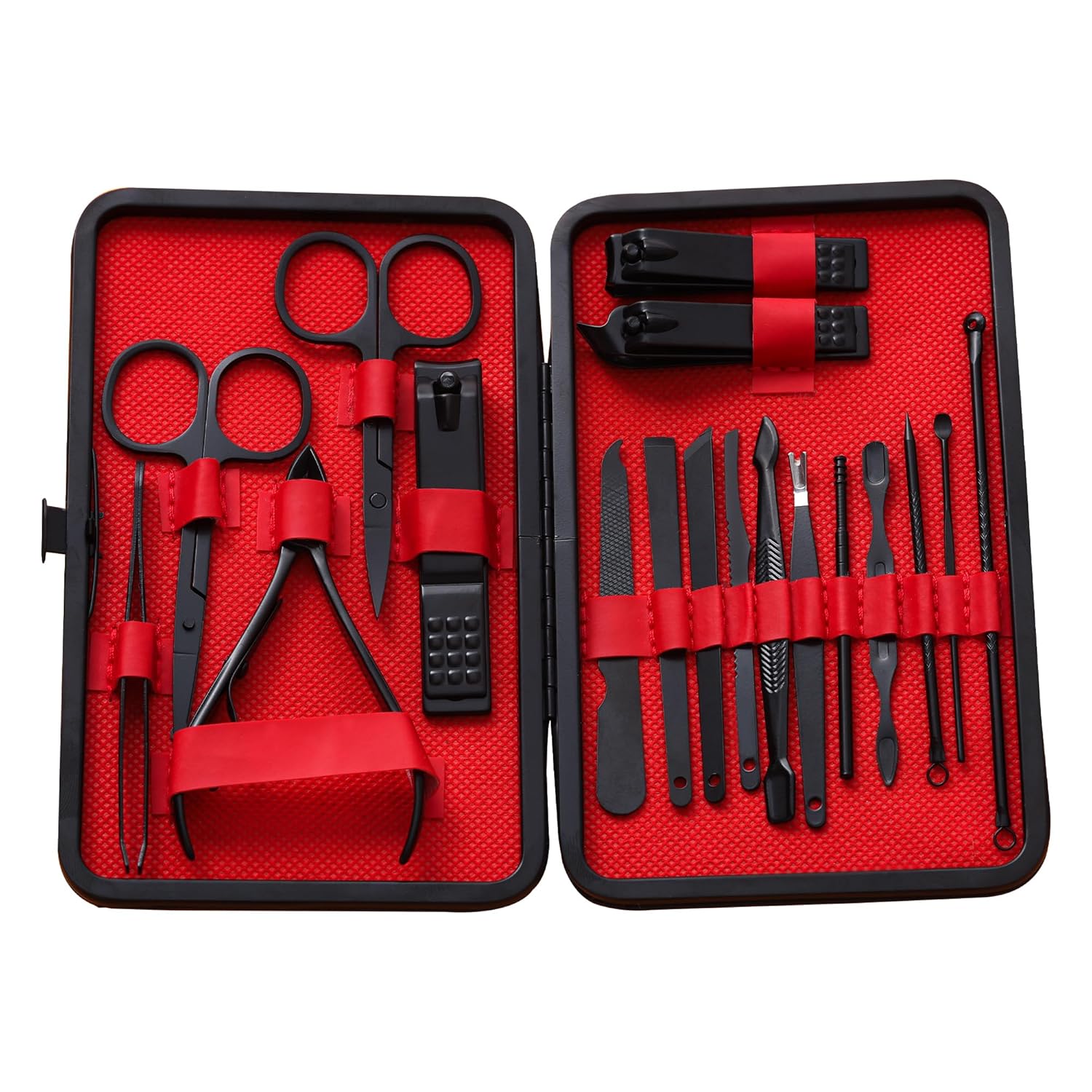 Ross Manicure & Pedicure Kit – Professional Stainless Steel Grooming Set with Nail Clippers, Cuticle Trimmer, Scissors & Tweezers – Travel-Ready Care Kit for Men & Women (18-in-1 Black) Ross Manicure & Pedicure Kit – Professional Stainless Steel Grooming Set with Nail Clippers, Cuticle Trimmer, Scissors & Tweezers – Travel-Ready Care Kit for Men & Women (18-in-1 Black)