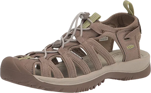 KEEN Women's Whisper Closed Toe Sport Sandals, Medium Grey/Peacock Green, 8 US