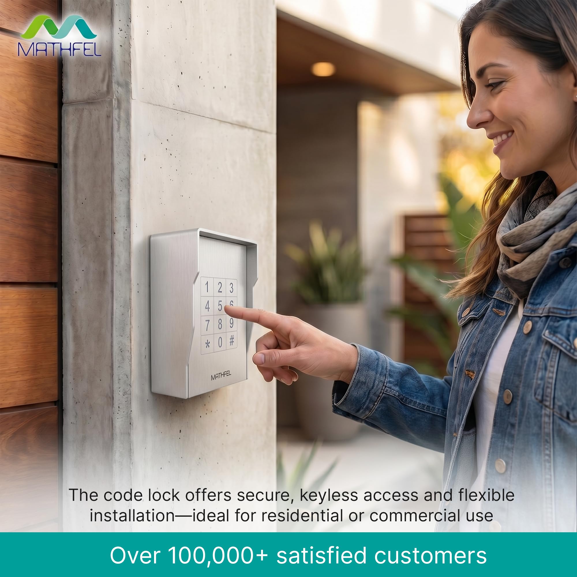 MATHFEL Smart Lock cerradura electrónica para puerta de entrada, cerradura con código resistente a la intemperie, IP66, abrepuertas con código, cerradura inteligente, cerradura automática AC230