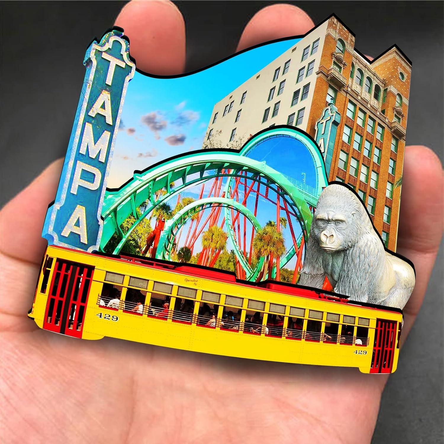 USA Tampa Wooden Magnet 3D Fridge Magnets Travel Collectible Souvenirs Decorations Handmade Crafts-2 image 4