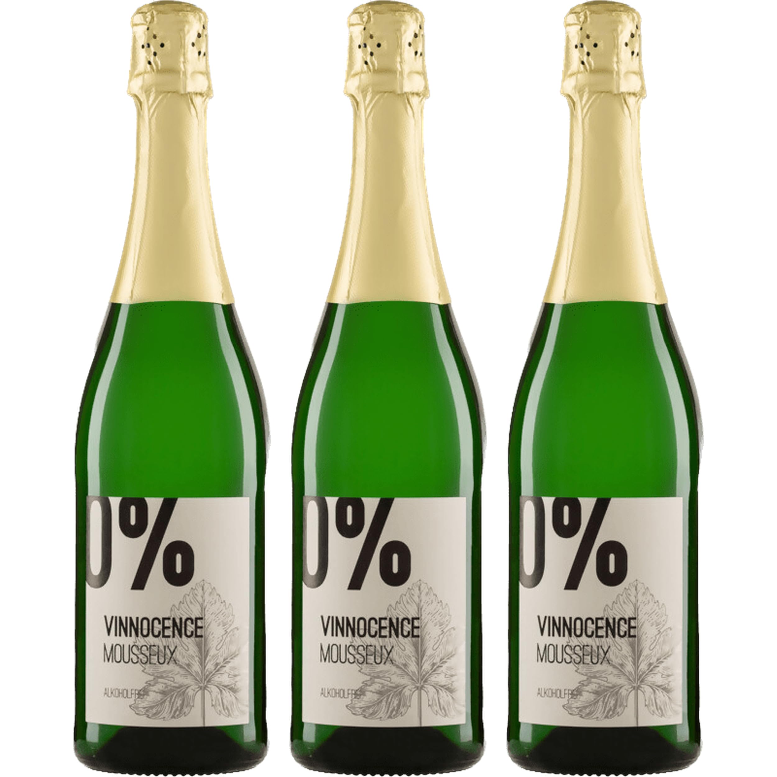 VINNOCENCE Mousseux alkoholfrei Sekt Weiss lieblich BIO Spanien inkl. FeinWert E-Book (3 x 0.75 l)