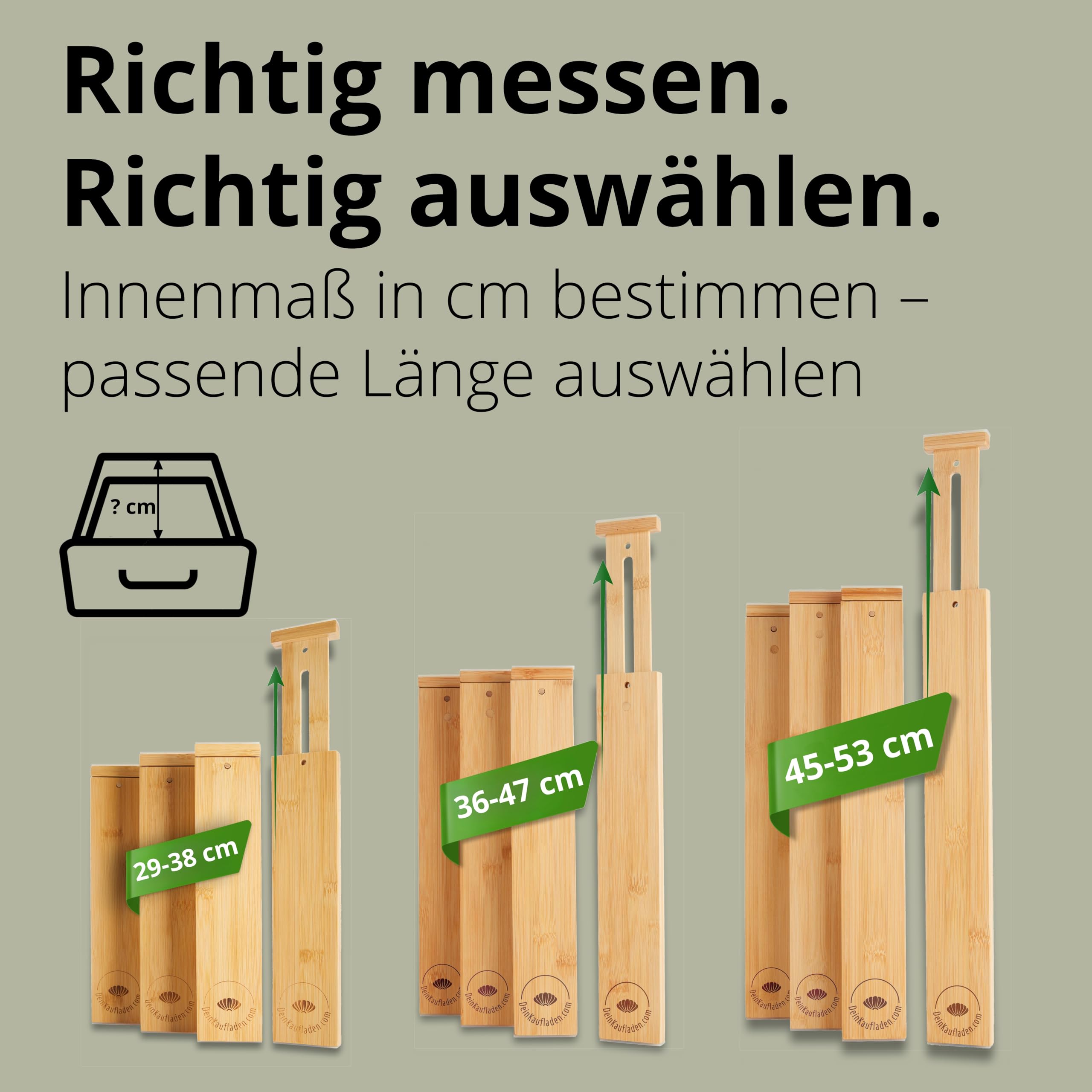 Separador de cajones ajustable de bambú – Organizador de cajones de madera y divisor de cajones para un orden óptimo – Separador para cajones – Separador de cajones y separadores de cajones (45 – 53