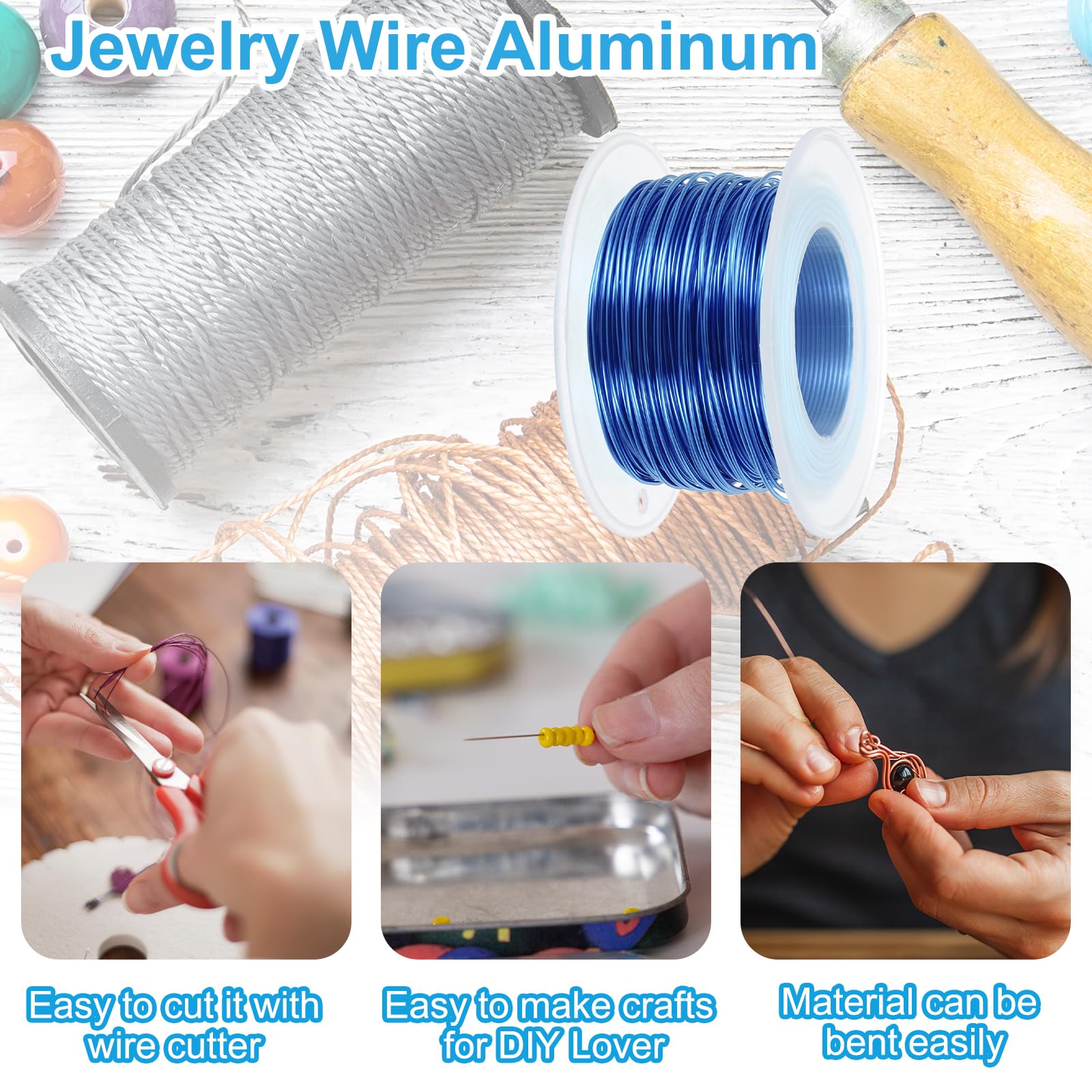 PATIKIL 20/18/15/12/10/8 Gauge Aluminum Craft Wire - Image 3