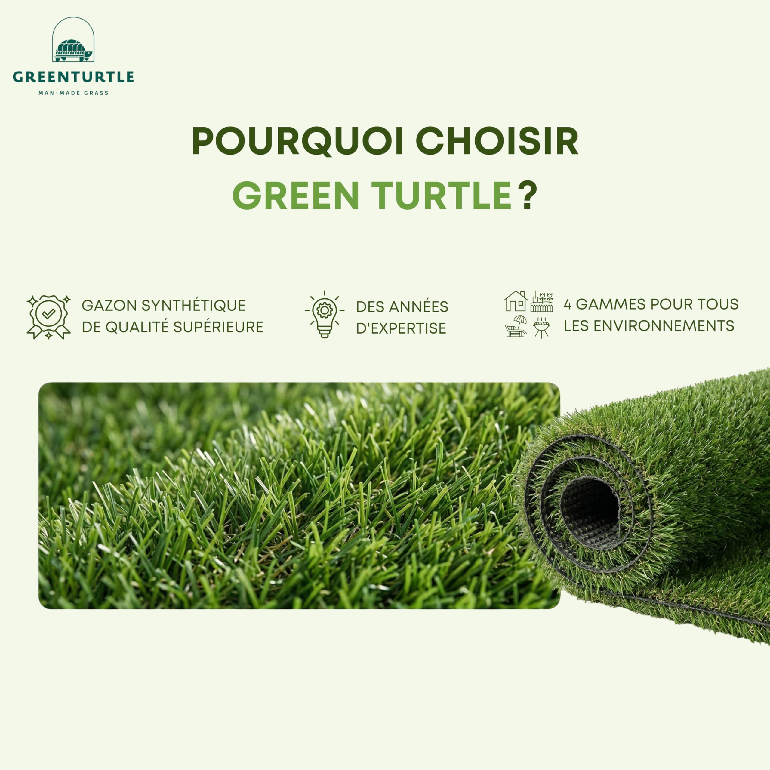Gazon Synthétique 20 mm - 200 x 300 cm (6 m²) - pour Balcon, Terrasse, Jardin - Effet Naturel - Haute Densité de 18.000 Fils/m² - Résistant UV - Fond Drainant - Adapté aux Animaux - Vert
