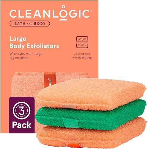 Cleanlogic Exfoliante corporal exfoliante de baño y cuerpo herramienta exfoliante grande para una piel suave y suave rutina diaria de cuidado de la Cleanlogic Exfoliante corporal exfoliante de baño y cuerpo herramienta exfoliante grande para una piel suave y suave rutina diaria de cuidado de la