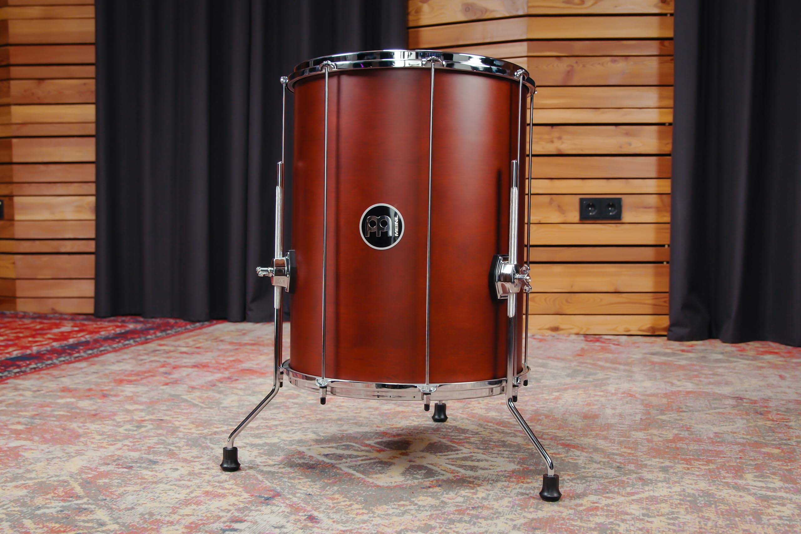 Meinl Percussion Traditional Wood Surdo – Piccolo Tamburo Samba – Altezza Regolabile – 16-Pollici Diametro – 20-Pollici Altezza – Hardwood, Brown (SU16-L-AB-M)