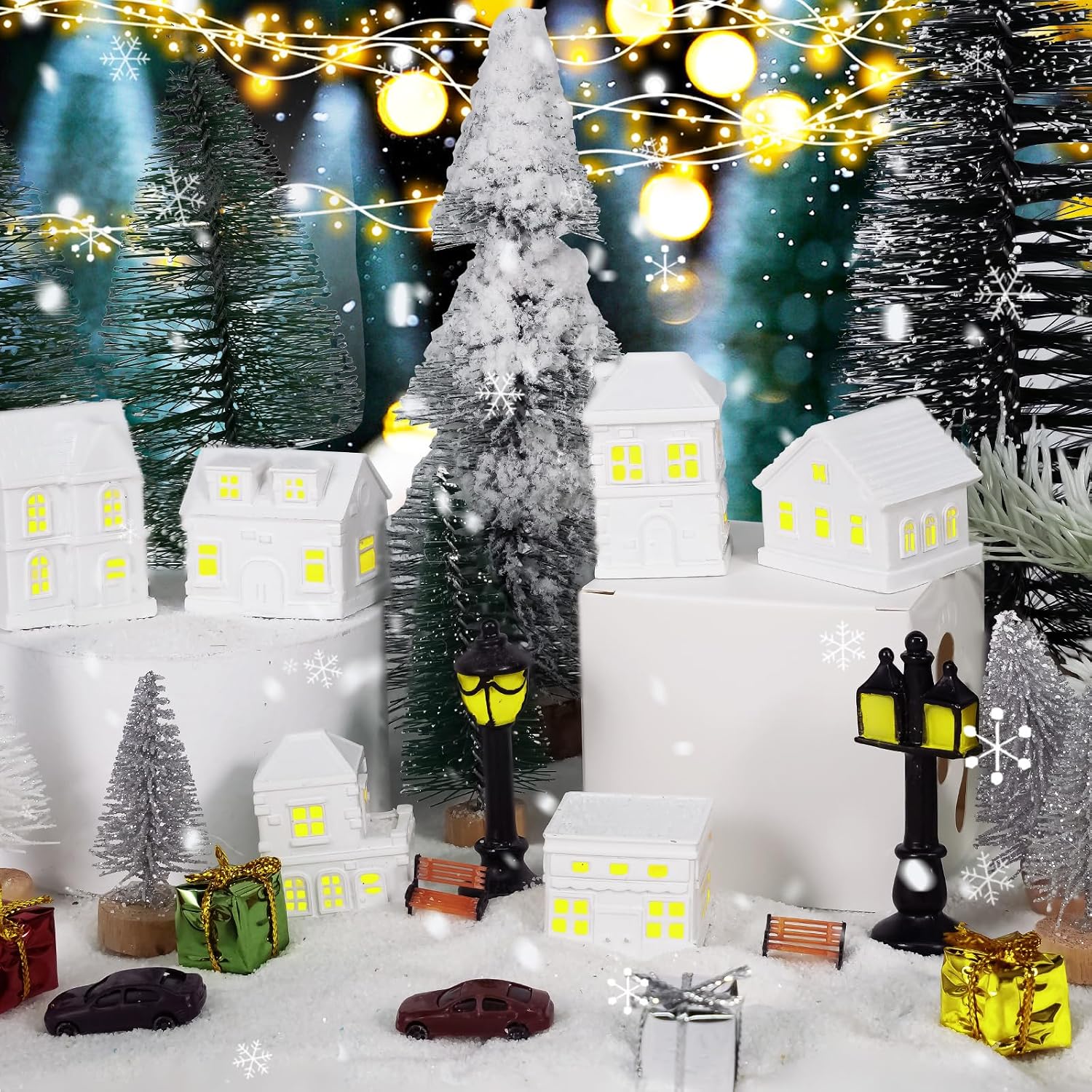 29 Pcs 1.5 Inch Miniature Christmas Village Mini Christmas Village Houses