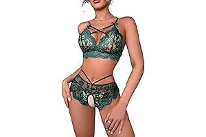 Sexy Strappy Women Floral Lace High Waist Pajamas Lingerie Set