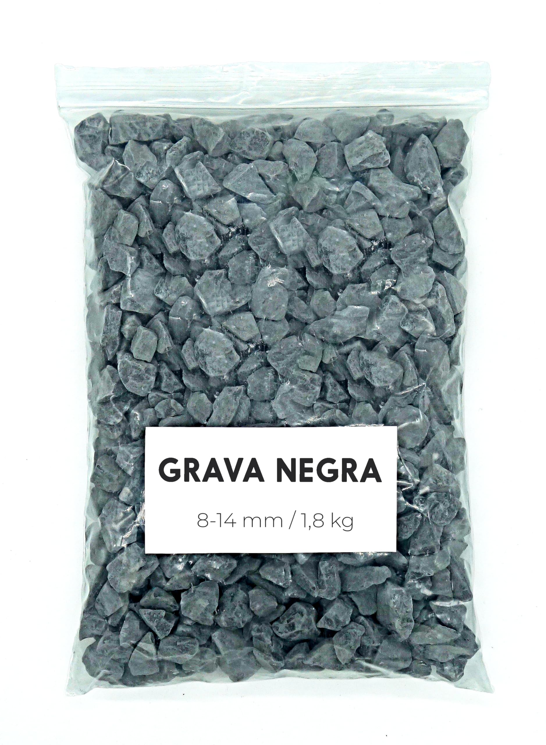 Landare Grava Negra 1,8kg - Piedras Decorativas - Grava Acuario - Piedras Decorativas para Jarrones - Piedras Acuario y Peceras - Piedras para Macetas - Grava Jardin (8-14 mm)