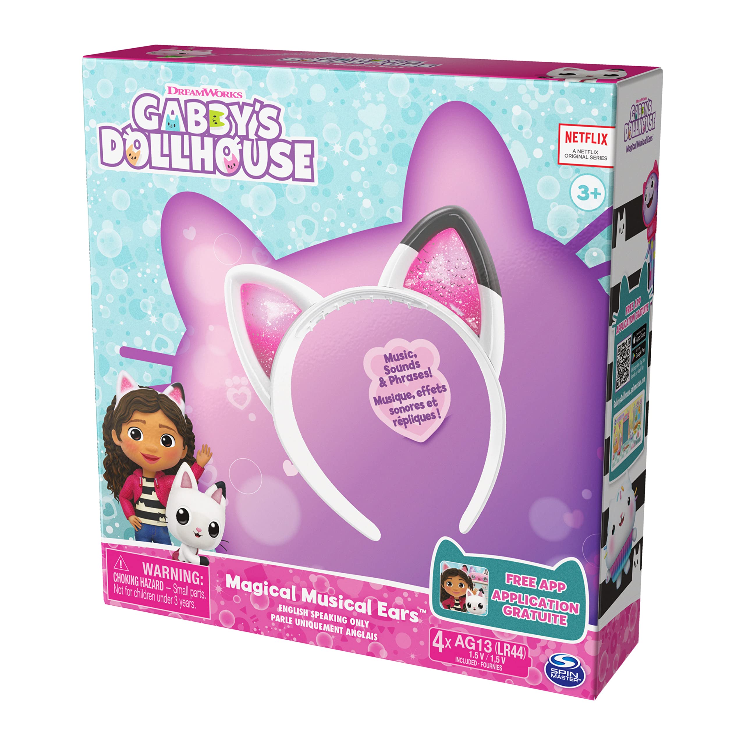 Gabby's Dollhouse, Magical Musical Cat Ears with Lights, Music, Sounds