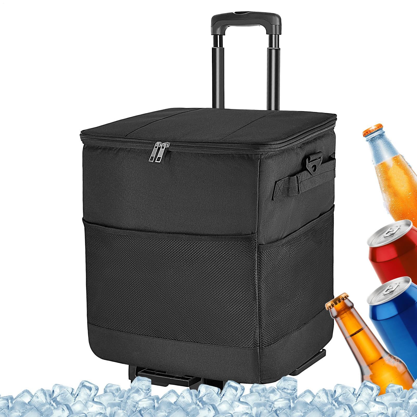 s con Ruedas Y Asas de isotérmica Impermeable | Bolsa isotérmica con ruedas Para playa, patio, al aire libre, viajes y carretera, pesca, picnic, , y almuerzos