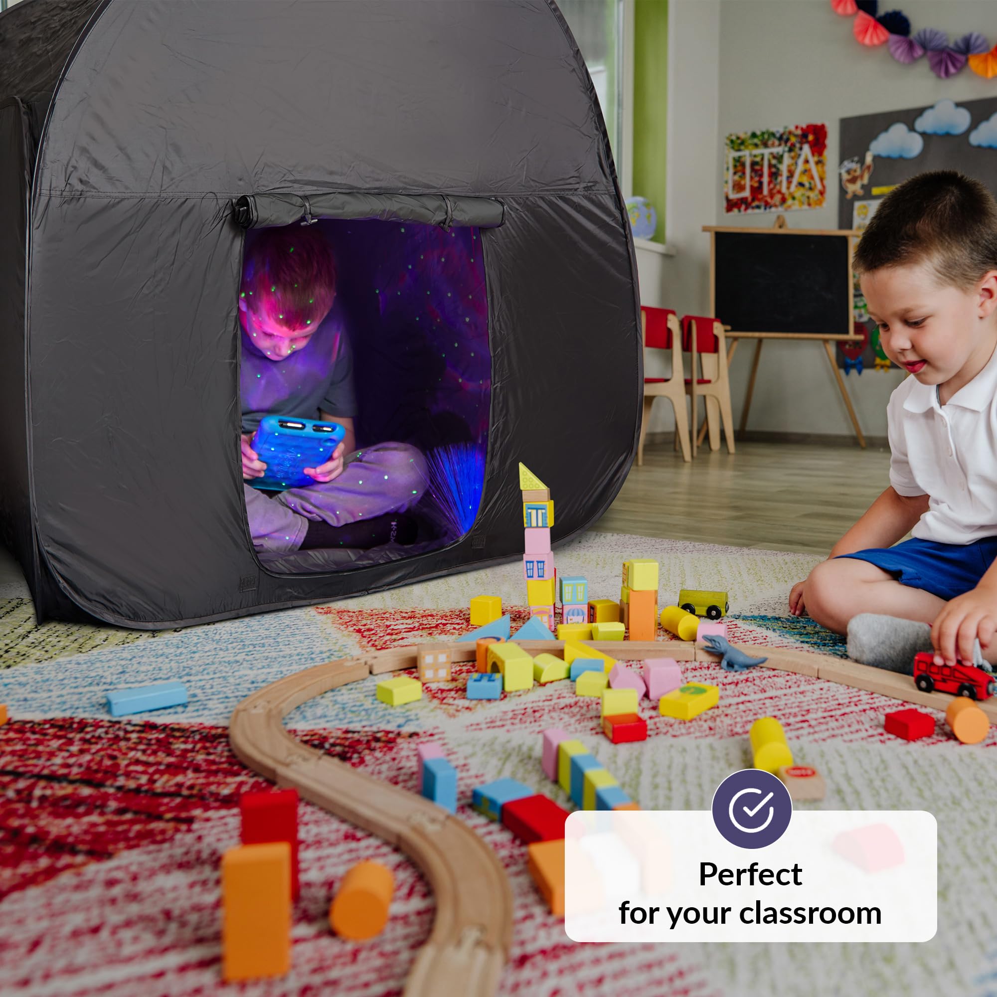 Spazio sicuro per gioco e relax bambini | Tenda di stimolazione sensoriale per autismo, SPD, ansia e concentrazione | Tende sensoriali per bambini autistici | Sensory Tent V3 (Big) | Grande