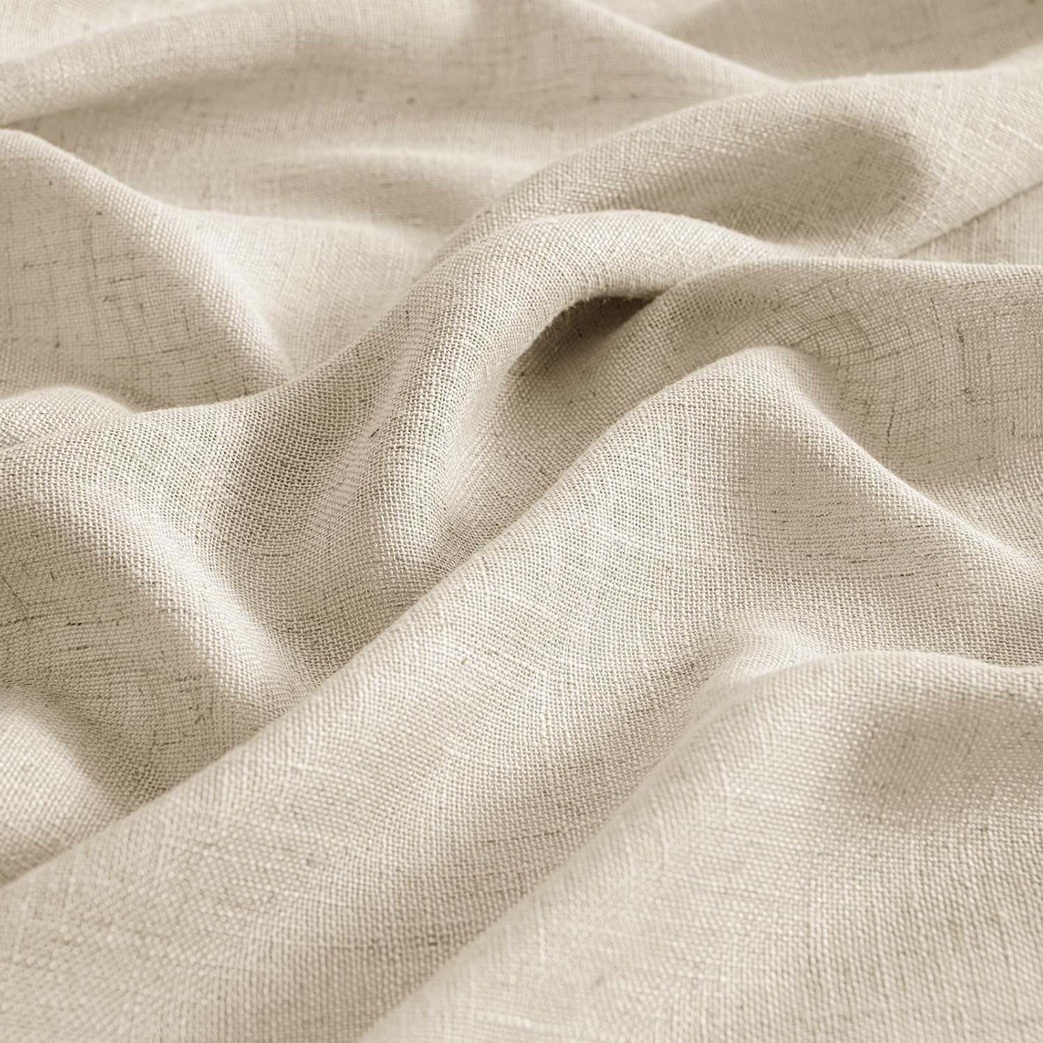 MIULEE Brown Linen Curtains 84 Inch Length for Bedroom Living Room, Soft Thick Linen Textured Window Drapes Semi Sheer Light Filtering Back Tab Rod Pocket Burlap Look Farmhouse Decor, 2 Panels: 52"W x 96"L (Pack of 2) Linen