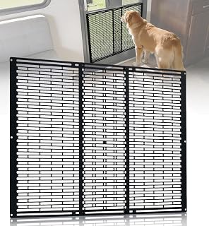 RV Screen Door Protector for Dogs, Adjustable 16.46"-30.24" RV Entry Screen Door Grille, Keeps Pets Safe and Prevents Screen Damage