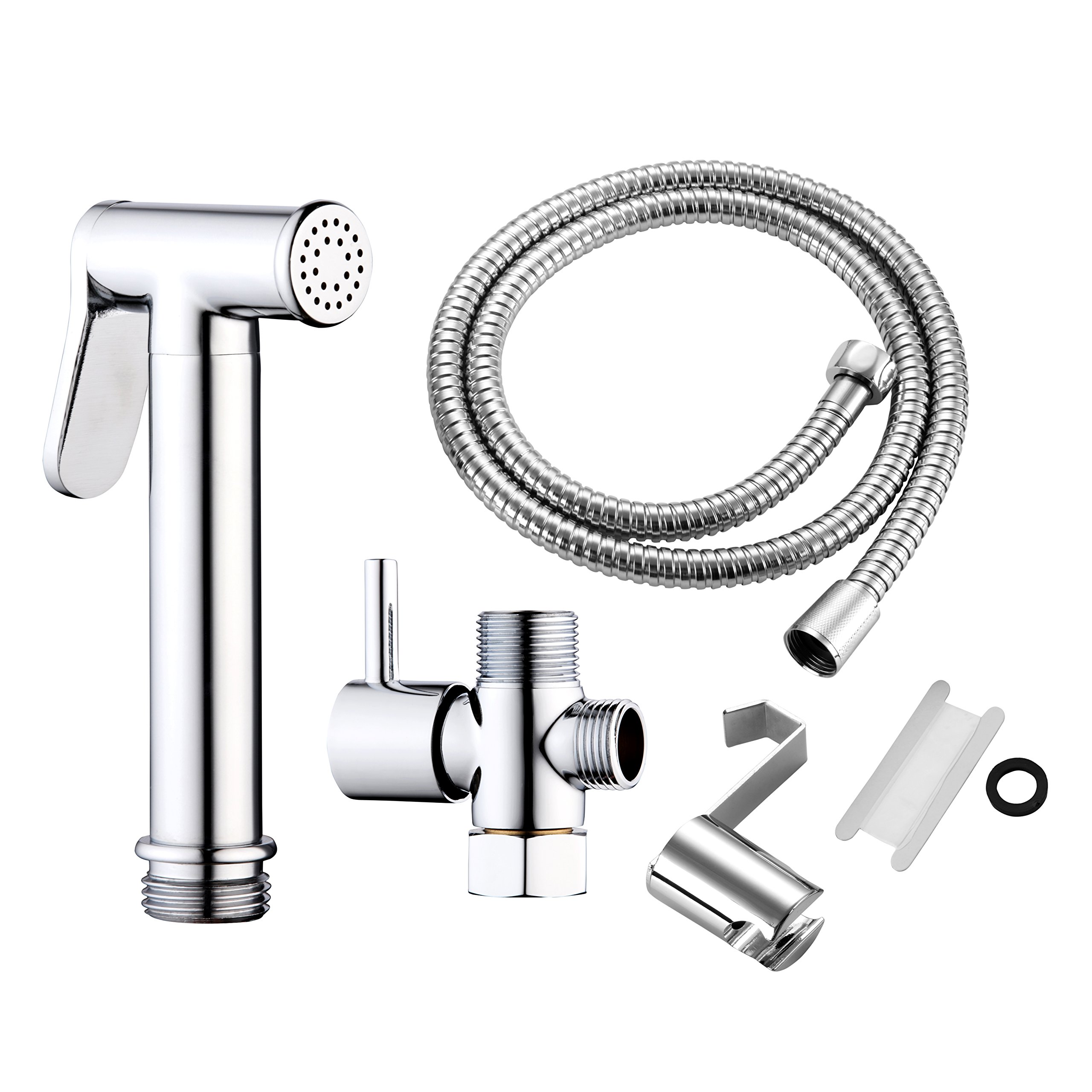 Luxe 95 Handheld Bidet Sprayer, Premium Handheld Bidet Shataff Diaper Spray Set for Toilet, Complete Accessories, Polished Chrome finish