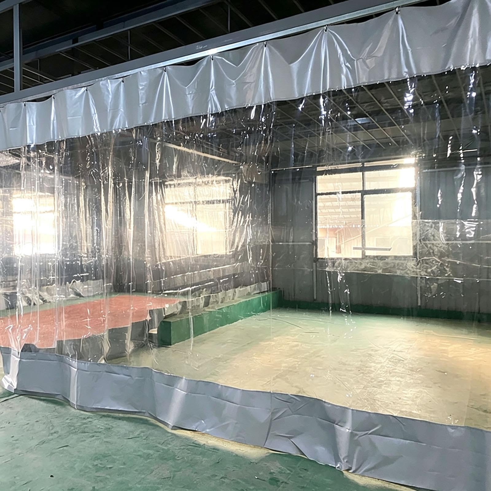 Tenda Divisoria In PVC Impermeabile Con Binario, Trasparente Per Officina
