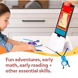 Osmo - Little Genius Starter Kit for Fire Tablet + Early Math Adventure - Valentine Toy - 6 Educational Games-Counting, Shapes & Phonics-STEM Gifts-Ages 3 4 5(Tablet Base Included)