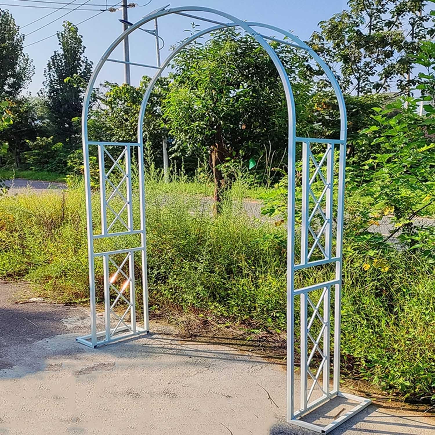 Metalowy łuk ogrodowy o szerokości 140–340 cm – łuk wspinaczkowy na wesela, winorośl, rośliny i dekoracje ogrodowe, idealny na imprezy i imprezy na świeżym powietrzu