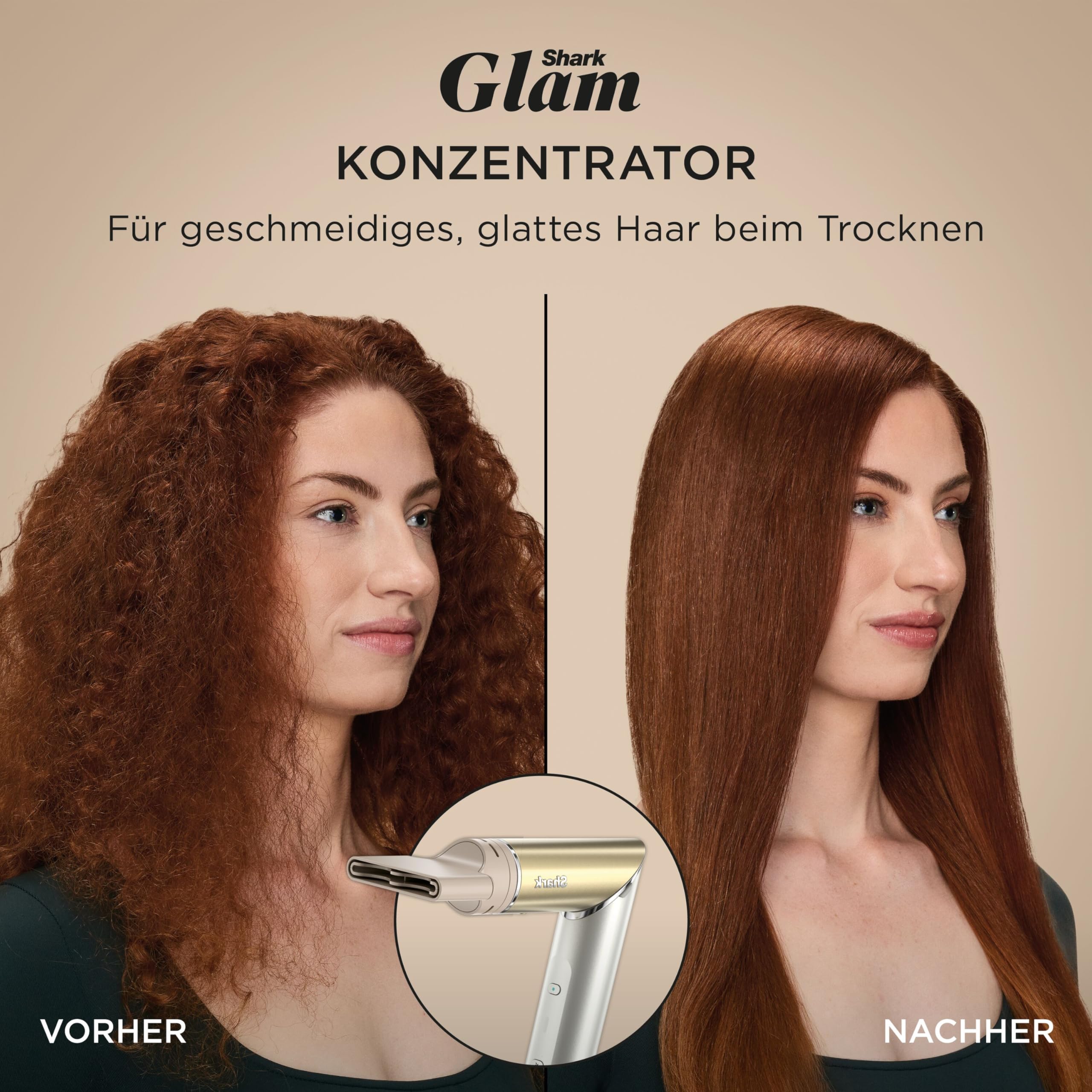 Shark Glam Multistyler Haartrockner mit Keramik Gloss-Lock-Technologie Styling-Aufsätzen Silki Glossi