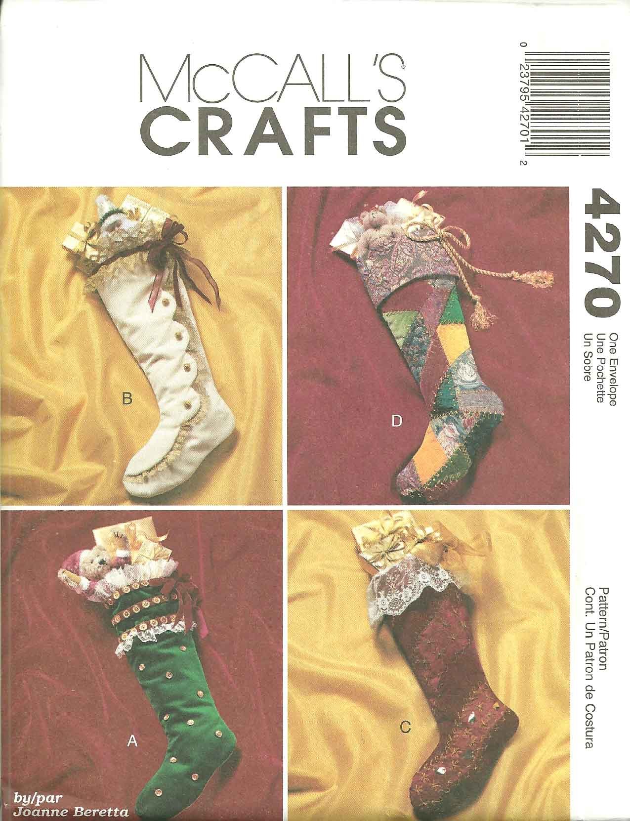 Christmas Stockings McCall's Crafts Sewing Pattern 4270