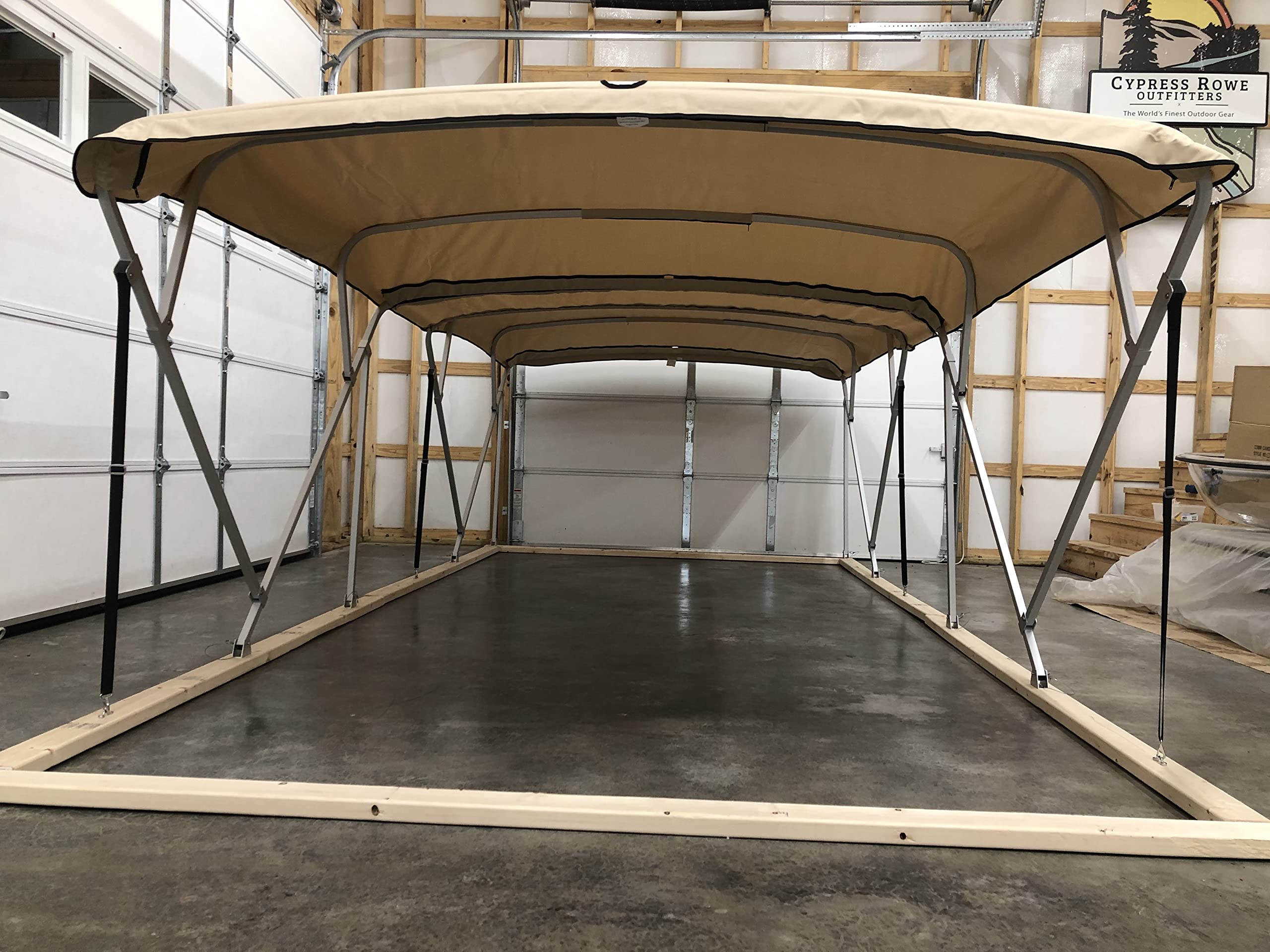 Cypress Rowe Outfitters Monster Double Pontoon Boat Bimini Top, 17' Long, 8' Wide, fits 91-96