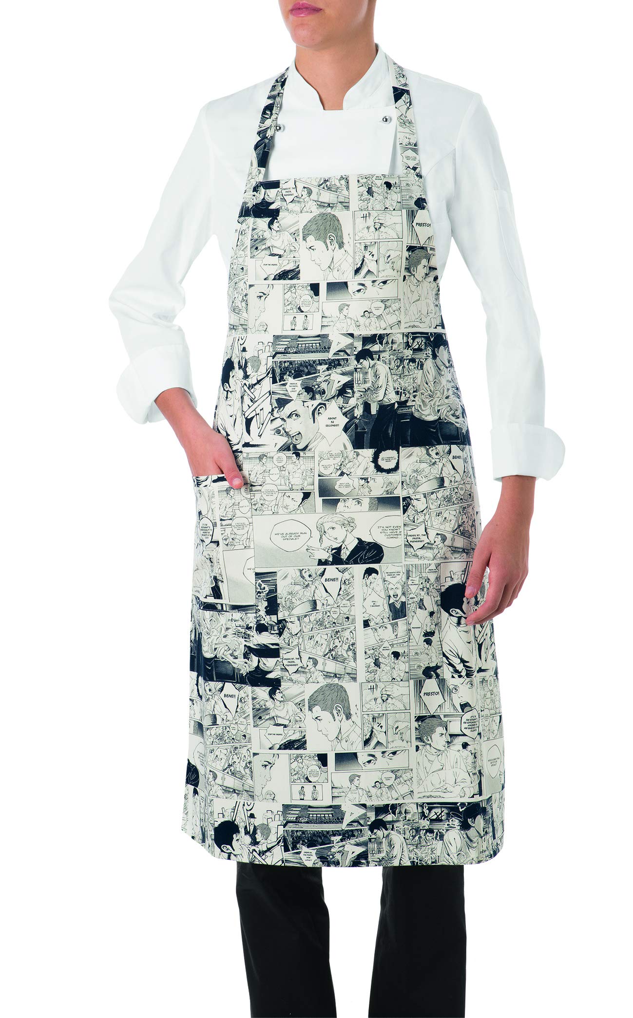 GIBLOR'S Grembiule Parigi Unisex - In Cotone, Taglia Unica, Tascato, Ideale Per Chef E Cucina - Foto 4