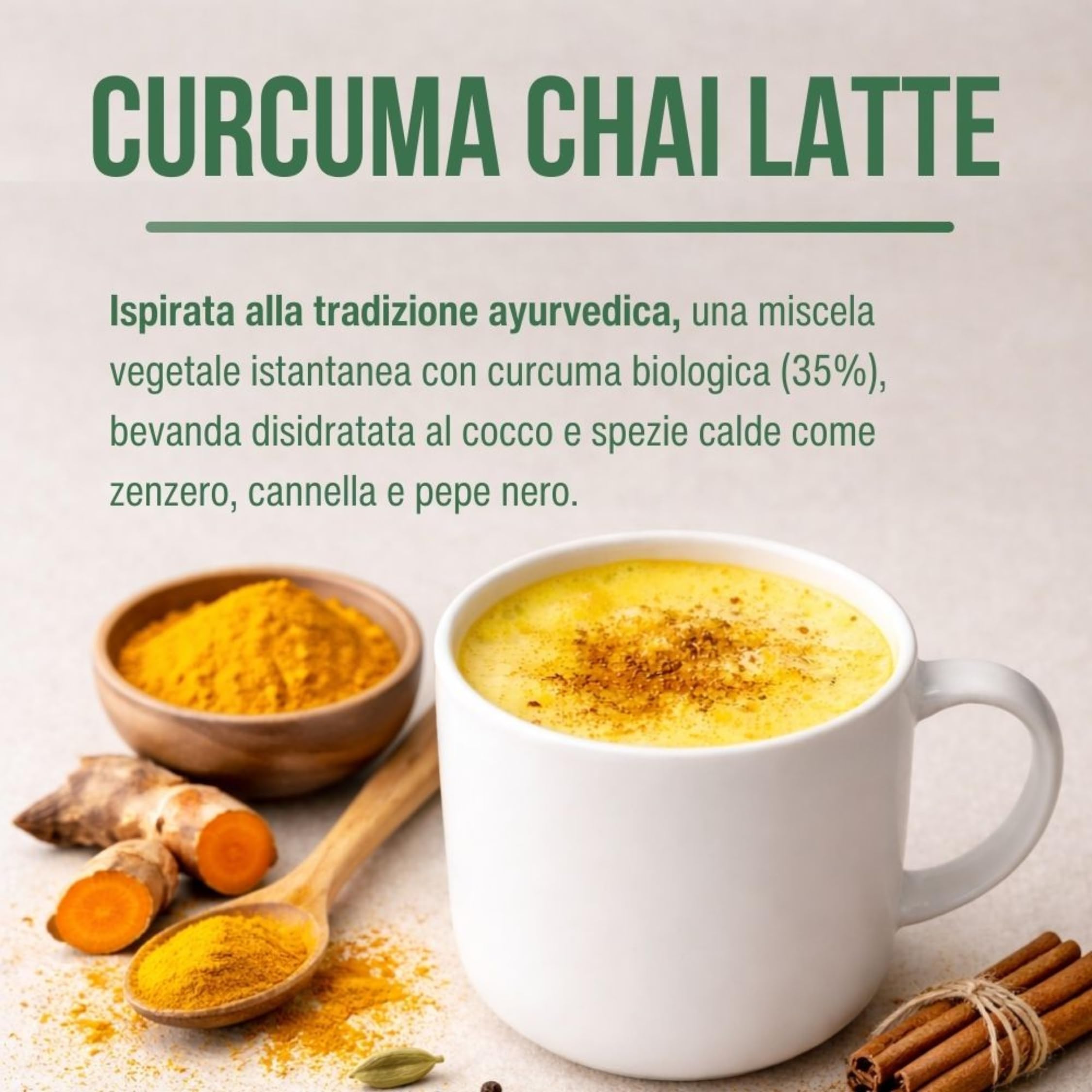 Energy Feelings Curcuma Chai Latte in Polvere BIO 500g,Golden Milk, Latte Dorato. Antiossidante e Antinfiammatorio Naturale. Curcuma con Zenzero Pepe Nero e Cannella, Senza Glutine, Vegano