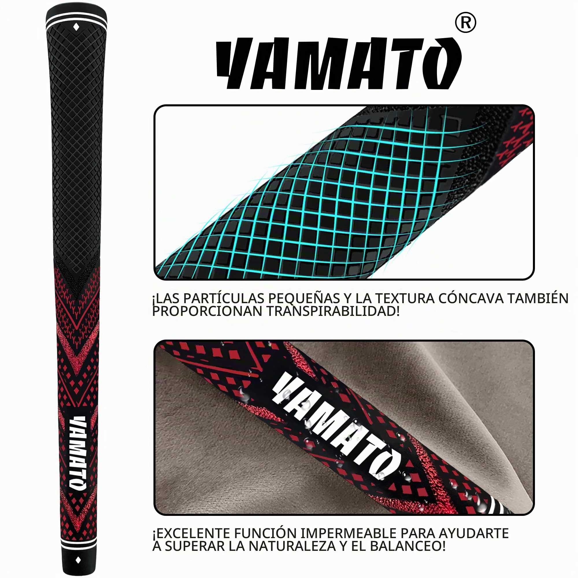 Yamato Innovadoras empuñaduras de golf, paquete de 13 empuñaduras de palos de golf de tamaño mediano/estándar, control firme para todo tipo de clima y agarres de alto rendimiento que proporcionan una