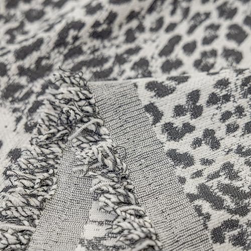 Miniatura 7 de Funda de sofá de 3 cojines gris para la familia, 71 x 150 pulgadas, funda reversible con patrón de leopardo, universal, apta para mascotas, para